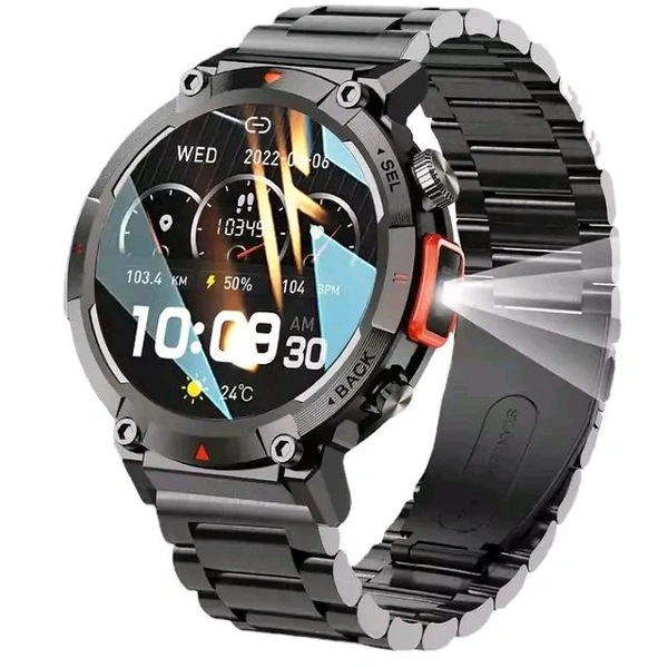 S100 Smart Watch Waterproof With Flashlight Sensor Button 1.45 inch HD Large Display Smartwatch discription - Black, ✈️📦 DELIVERY by 12 to 15+ Days