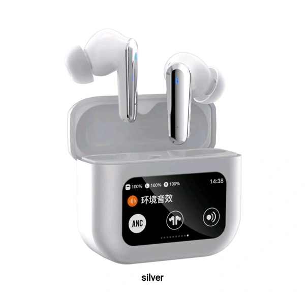 Q30 HiFi 80 Hours Playtime HD Display Touch Screen Bluetooth Earphone - Silver