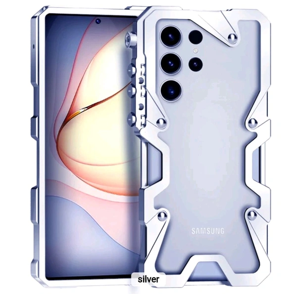 Aluminum Bumper High Quality Metal Crafted Back Cover Case For Samsung Galaxy S24 Ultra, Samsung Galaxy S23 Ultra, Samsung Galaxy S22 Ultra, Samsung Galaxy S21 Plus, Samsung Galaxy Note 20 Ultra, Samsung Galaxy S24 Plus, Samsung Galaxy S23 Plus, Samsung Galaxy S22 Plus, Samsung Galaxy S23 FE - Silver, Samsung Galaxy S23 Plus