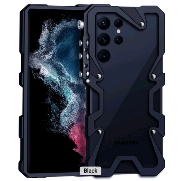 Aluminum Bumper High Quality Metal Crafted Back Cover Case For Samsung Galaxy S24 Ultra, Samsung Galaxy S23 Ultra, Samsung Galaxy S22 Ultra, Samsung Galaxy S21 Plus, Samsung Galaxy Note 20 Ultra, Samsung Galaxy S24 Plus, Samsung Galaxy S23 Plus, Samsung Galaxy S22 Plus, Samsung Galaxy S23 FE - Black, Samsung Galaxy S23 FE