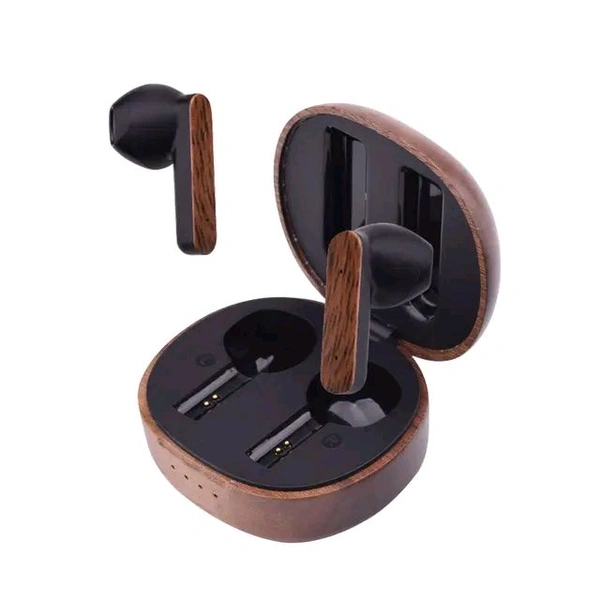 Eco Friendly Certified Wood Semi-in-Ear TWS Wireless Earbuds Crafted Choice For Audio Enthusiasts - Walnut Wood, ✈️📦 DELIVERY by 12 to 15+ Days