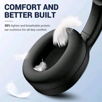 E11 Hybrid Active Noise Cancelling Headphones Wireless Over Ear Bluetooth Headphones with Microphone Deep Bass, Wireless Headphones with Hi-Fi Audio, Memory Foam Ear Cups, 30H Playtime - Black - Black, ✈️📦 DELIVERY by 12 to 15+ Days