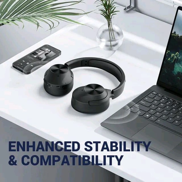 E11 Hybrid Active Noise Cancelling Headphones Wireless Over Ear Bluetooth Headphones with Microphone Deep Bass, Wireless Headphones with Hi-Fi Audio, Memory Foam Ear Cups, 30H Playtime - Black - Black, ✈️📦 DELIVERY by 12 to 15+ Days