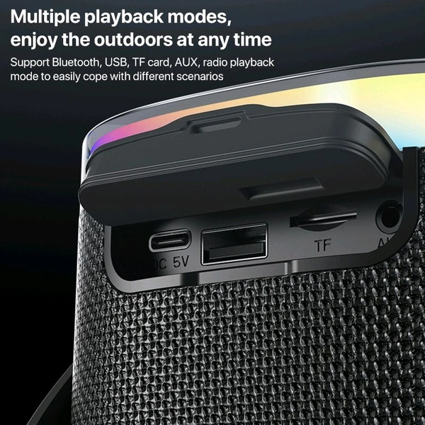 Yesido YSW25 8W RGB Waterproof Mini Portable Outdoor Bluetooth Speaker - Black, ✈️📦 DELIVERY by 12 to 15+ Days