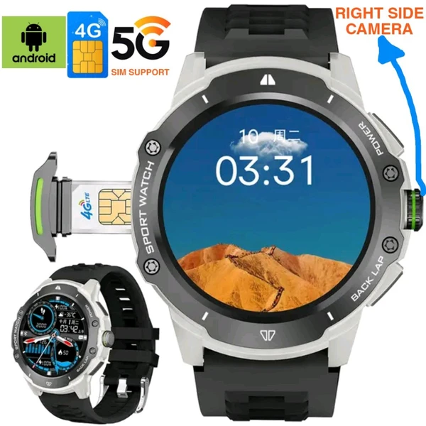 G15 PRO Android Smartwatch With Full 4G, 5G Network Support With Built In High Definition Camera 1.43-inch AMOLED High Resolution Color Display (Available In 3 Colors)