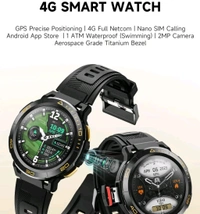 Z1 Rugged Hybrid Quality Android 4G Sim Card Slot Smart Watch IP68 Waterproof With Titanium Bezel Single Camera- Indian 4G Network Support (2GB RAM 16GB ROM) - BLACK, ✈️📦Will Be Delivered In 12 Days