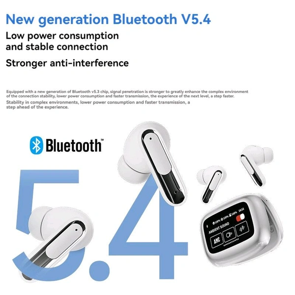 Live Beam 3 LIVE BEAM 3 Bluetooth 5.4 High Certified Quality Wireless Earbuds With Amoled Touch Screen Display (680mAh Battery) - BLUE