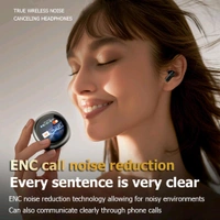 Round Hi-Fi LX30 Round Hi-Fi LX-30 Wireless Bluetooth Earphone With Full Colour Intelligent Touch Display, 30 Hours Playtime, New Bluetooth 5.4 Technology (Black / White) - BLACK