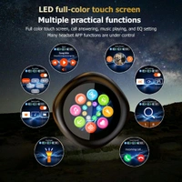 Round Hi-Fi LX30 Round Hi-Fi LX-30 Wireless Bluetooth Earphone With Full Colour Intelligent Touch Display, 30 Hours Playtime, New Bluetooth 5.4 Technology (Black / White) - BLACK