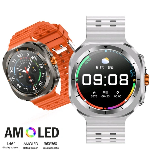 Z7 Ultra 2024 With Amoled Display And Sport Sos Compass Navigation Heath Sleep Monitor Mobile Phone Calls - BLACK
