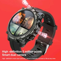 V20 MAX 1.6 inch WiFi 4G SIM Card Dual Camera 900mAh Battery Smart Watch (Black Silicon) (India 4G Network Support) - 4GB - 128GB, Black