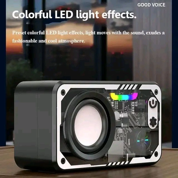 V1 Portable Wireless Mini Bluetooth With High Fidelity 3D Sound LED Technology Subwoofer Small Speaker  - Black