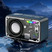 V1 Portable Wireless Mini Bluetooth With High Fidelity 3D Sound LED Technology Subwoofer Small Speaker  - Black