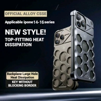 Apple iPhone 14, iPhone15, iPhone 16 Series Metal Alluminium Heat Protection Hybrid Mobile Case - Gold, I Phone 14
