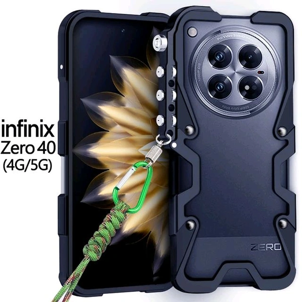 Mobi Hard  Infinix Zero 40 4G/5G Alluminium Metal Bumper High Quality Crafted Protection Back Cover Case - Black, Infinix Zero 40 (4G/5G)