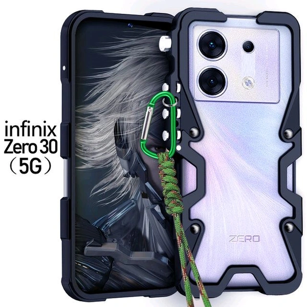 Infinix Zero 30 5G Alluminium Metal Bumper High Quality Crafted Protection Back Cover Case - Infinix Zero 30 5G, Silver