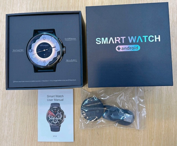 DM82 Global Version 4G SIM Android 1.75 Inch Amoled Display IP67 Water Resistant Smart Camera Smartwatch - 2GB + 16GB, Black