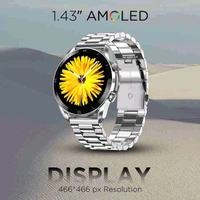 Fireboltt Fire-Boltt Legacy 1.43 AMOLED Bluetooth Calling with First Ever Wireless Charging Smartwatch (Silver Strap, 1.43) - Silver Strap