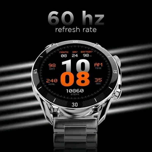 Fireboltt Fire-Boltt Legacy 1.43 AMOLED Bluetooth Calling with First Ever Wireless Charging Smartwatch (Silver Strap, 1.43) - Silver Strap