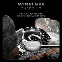 Fireboltt Fire-Boltt Legacy 1.43 AMOLED Bluetooth Calling with First Ever Wireless Charging Smartwatch (Silver Strap, 1.43) - Silver Strap