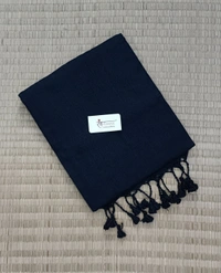 RangDhaaga Black Khadi Saree - Free, Black