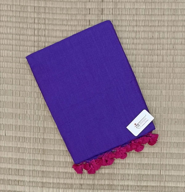 RangDhaaga Purple Khadi Saree - Free