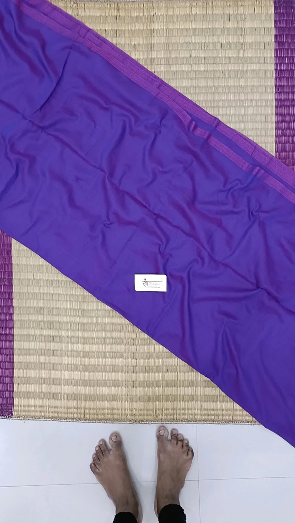 RangDhaaga Purple Khadi Saree - Free