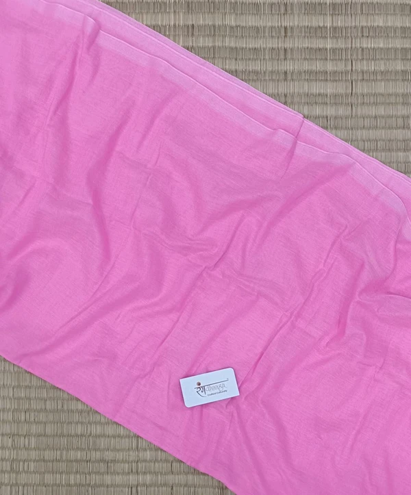 RangDhaaga Pink Khadi Saree - Free