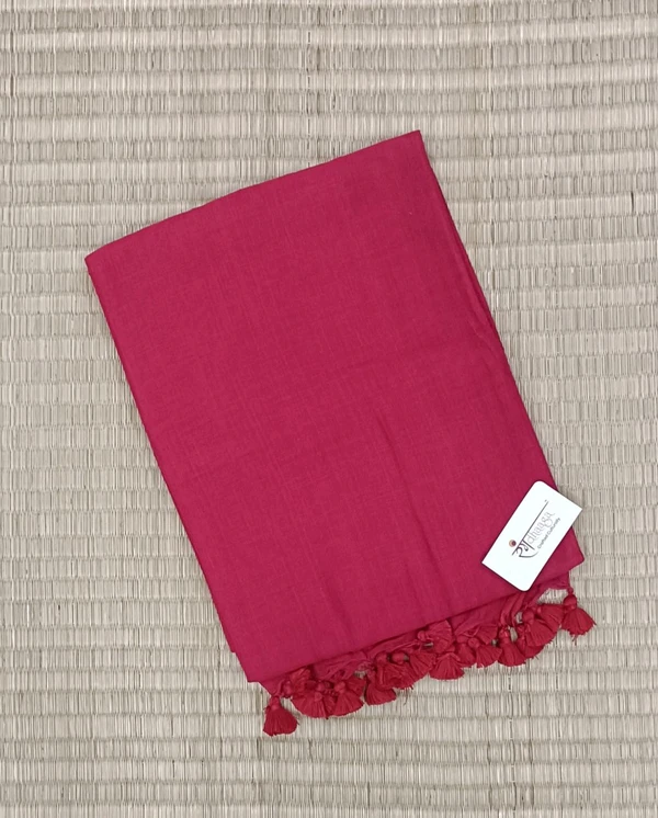 RangDhaaga Red Khadi Saree - Free