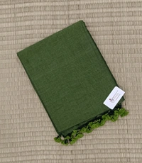 RangDhaaga Mehendi Green Khadi Saree - Free