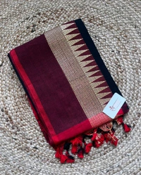 RangDhaaga Black With Red Temple Border
