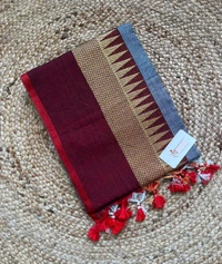 RangDhaaga Grey Maroon Temple Border