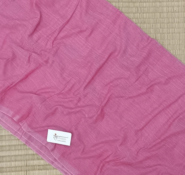 Rangdhaaga  Dark Pink Handloom Cotton Saree With Designer Blouse