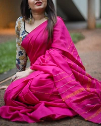 Rangdhaaga  Pink Khesh Cotton Saree
