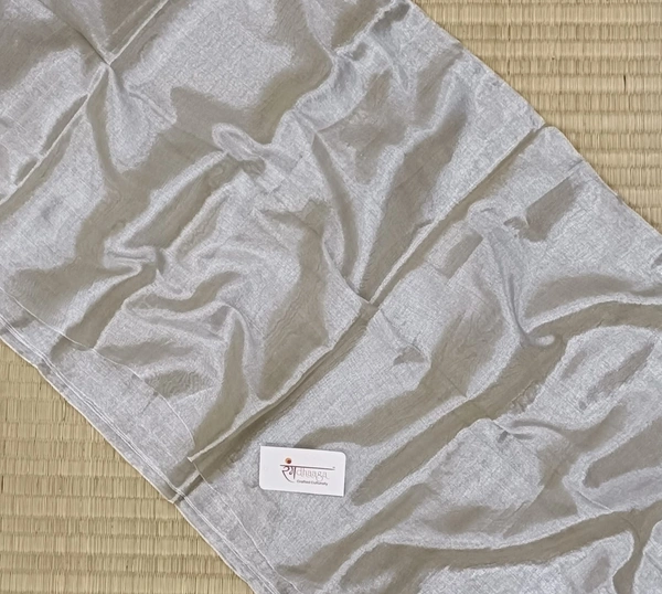 RangDhaaga Silver Raga Tissue Saree