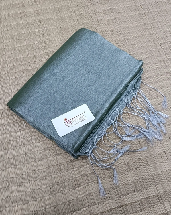 RangDhaaga Grey Raga Tissue Saree