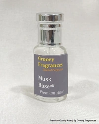 Groovy Fragrances Musk Rose Long Lasting Perfume Roll-On Attar | Unisex | Alcohol Free by Groovy Fragrances - 6ML