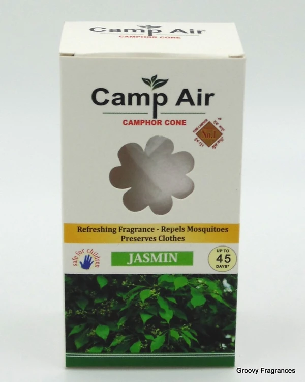 CAMP AIR Camphor Cone JASMIN Refreshing Fragrance - Repel Mosquitoes - Preserves Clothes - 50G (ORGANIC)