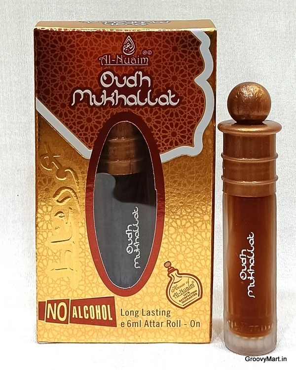 Al nuaim oudh mukhallak perfume roll-on attar free from alcohol - 6ML