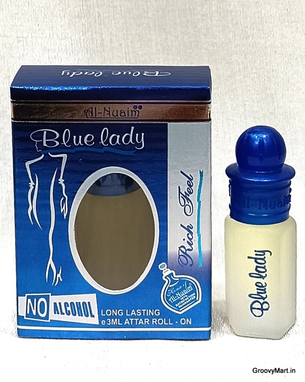 Al Nuaim blue lady perfume roll-on attar free from alcohol - 3ML