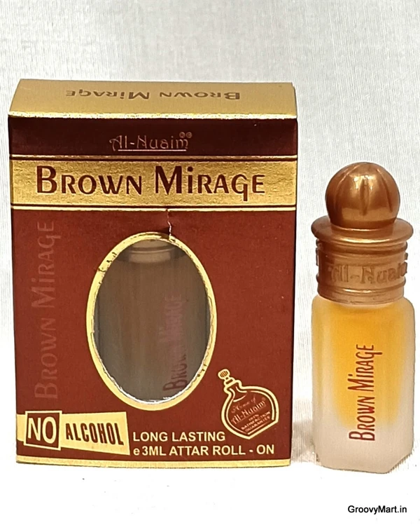 Al Nuaim brown mirage perfume roll-on attar free from alcohol - 3ML