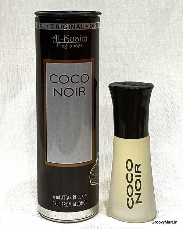 Al Nuaim coco noir perfume roll-on attar free from alcohol round gift pack - 6ML