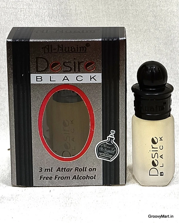 Al Nuaim al nuaim desire black perfume roll-on attar free from alcohol - 3ML