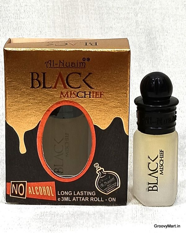 Al Nuaim black mischief perfume roll-on attar free from alcohol - 3ML