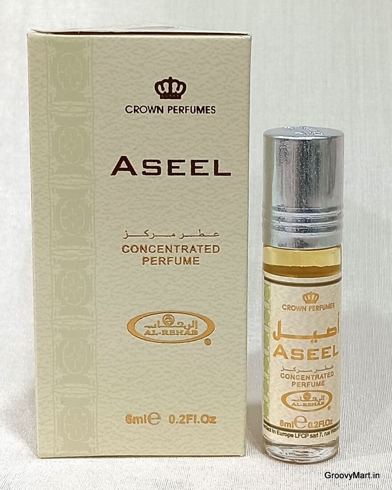 Buy online Al Rehab ASEEL Crown Perfumes Roll On Attar Free from ALCOHOL Groovy Fragrances