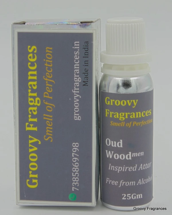 Groovy Fragrances Oud Wood Long Lasting Perfume Roll-On Attar | For Men | Alcohol Free by Groovy Fragrances - 25Gm