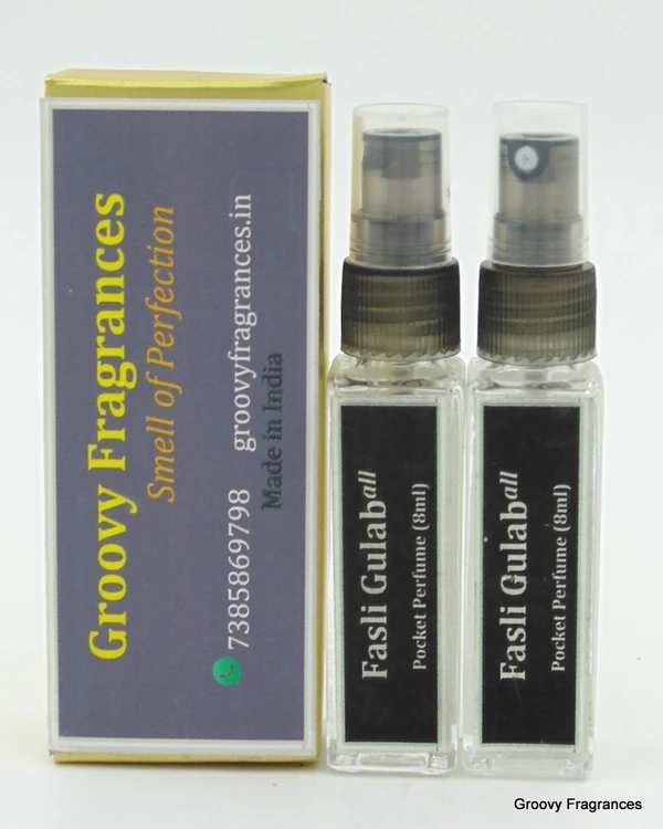 Groovy Fragrances Fasli Gulab Long Lasting Pocket Perfume 8ML (Pack of 2) | Unisex | By Groovy Fragrances - 8ML