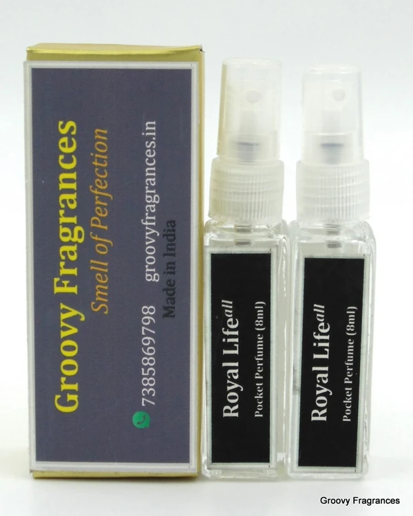 Groovy Fragrances Royal Life Long Lasting Pocket Perfume (Pack of 2) | Unisex | By Groovy Fragrances - 8ML