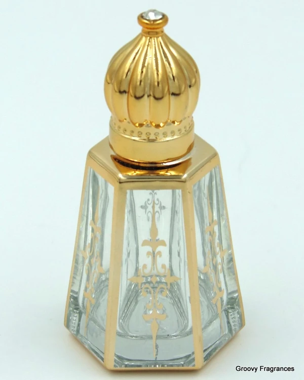 Groovy Fragrances Exclusive Golden Fancy Designer Bottle Empty Attar Bottle- V shape D2 - Gold