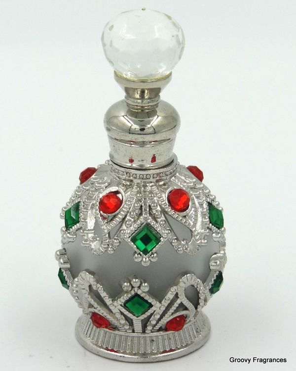 Exclusive Designer Fancy Round Empty Attar Bottle D15 Silver